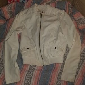 White faux leather jacket